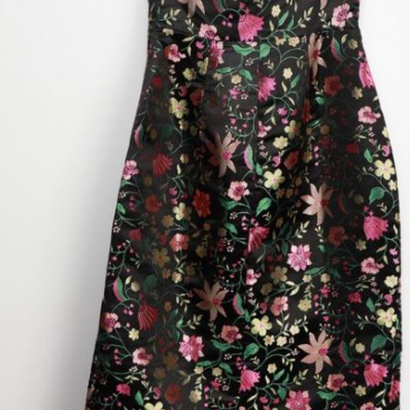 Lulu's Strapless Floral Dress - Black and Multicolor - Picture 5 of 9